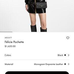 Louis Vuitton Félicie Pochette (Black Monogram Empreinte Leather)